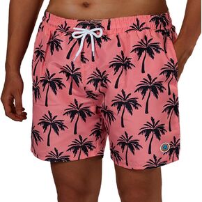 Mens Swim Trunks 7" Inseam Quick Dry Beach Shorts with Mesh Lining Funny Bathing Suits