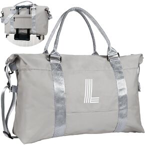 Teen Girl Gifts, Initial Travel Duffel Bag, Sports Bag, Personalized Weekender Bag with Shoulder Strap, Monogram Overnight Bag, Gift for Friend Sister Teenage Girl Gifts (Letter N)