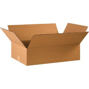 PARTNERS BRAND 22x14x6 Flat Corrugated Boxes, Flat, 22L x 14W x 6H, Pack of 20 | Shipping, Packaging, Moving, Storage Box for Home or Business, Strong Wholesale Bulk Boxes