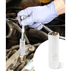 Spark Plug Socket,14mm 16mm Thin Wall Magnetic Spark Plug Socket,Magnetic Spark Plug Socket,Car Accessories 3/8" Drive 12-Point Spark Plug Removal Tool,Spark Plug Wrench,Fit for Car（16mm）