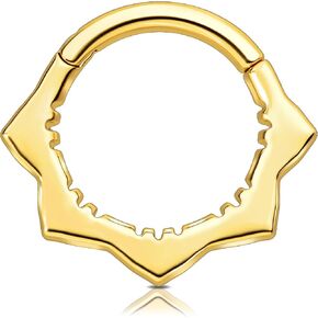 Melighting 16G Flower Septum Ring Titanium Septum Jewelry Cartilage Earring Daith Piercing Jewelry For Women Septum Clicker