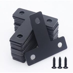 20pcs T Flat Shape Braces Corner Bracket, 40x40 mm Decorative Corner Brackets Mending Plate, Stainless Steel T-shaped Bracket for Wood Furniture Fixing