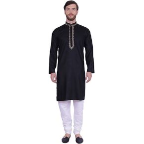 Maple Clothing Men's Kurta Pajama Embroidered Dress Cotton Indian Clothes