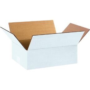 Partners Brand P1294W Corrugated Boxes, 12"L x 9"W x 4"H, White (Pack of 25)