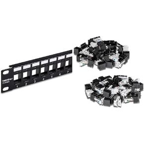 TRENDnet 24-Port Blank Keystone 1U Patch Panel, 1U 19" Metal Rackmount Housing, Recommended With TC-K25C6 & TC-K50C6 Cat6 Keystone Jacks (Sold Separately), Black, TC-KP24