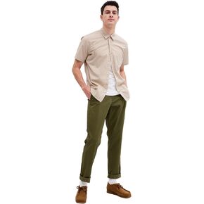 GAP Boys' Short Sleeve Stretch Poplin Slim Fit