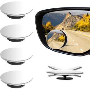 4PCS Adjustable Car Blind Spot Mirrors HD Wide View Angle Vehicle Side Rear View Round Convex Mirror without Frame for Cars SUV Motorcycles Bicycles Trucks Boats (Fan) in Saudi Arabia