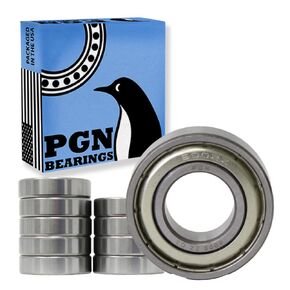 PGN (10 Pack) 6002-ZZ Bearing - Lubricated Chrome Steel Sealed Ball Bearing - 15x32x9mm Bearings with Metal Shield & High RPM Support