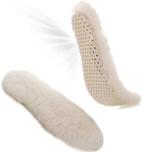 Happystep Genuine Sheepskin Insoles - Premium Lambswool and Sheepskin Top Layer, Honeycomb EVA Bottom Sole for Cushioning and Shock Absorption (Women 5) in Kuwait