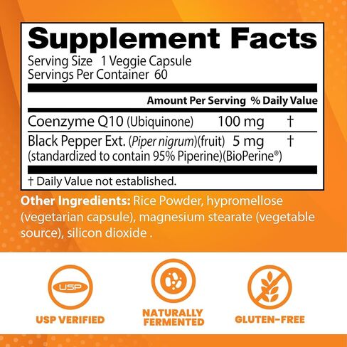 Doctor's Best High Absorption CoQ10 with BioPerine, Vegan, Gluten Free, Naturally Fermented, Heart Health & Energy Production, 100 mg 60 Veggie Caps in Saudi Arabia