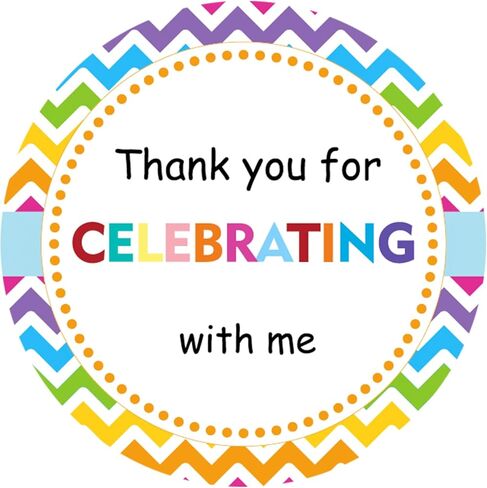 joycraft 60Pcs Thank You for Celebrating with Me Stickers, 2 inch Thank You Gift Stickers, Colorful Wave Stickers, Thank You Stickers for Birthday, Graduation, Party Favor in Saudi Arabia