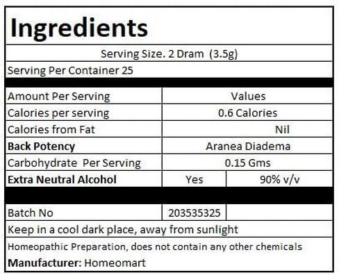 Aranea Diadema Homeopathy Pellets (Pills) in 1M Potency Pack of 3 in Kuwait