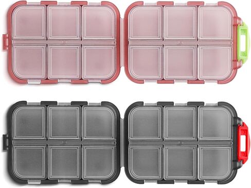 WLLHYF 2 قطعة منظم حبوب منع الحمل للسفر، علبة حبوب منع الحمل المحمولة مع 12 حجرة لحمل حبوب منع الحمل، حاوية فيتامين، حافظة صغيرة مقاومة للرطوبة لأدوية مختلفة in Kuwait