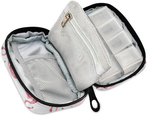 Naanle Custom Pill Box 7 Day Customizable Personalized Pill Case Travel Pill Organizer Bag with Zipper Portable Weekly Case Compact Size for Vitamin Supplement Holder… in Kuwait