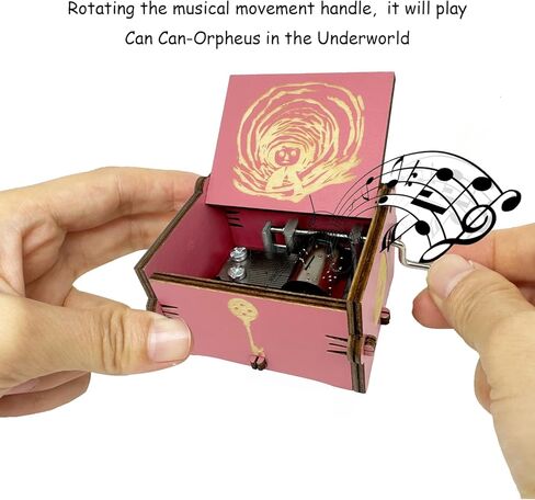 Dreaming Music Box Coraline Musical Box Gift Hand Crank Engraved Music Boxes Gifts for Christmas Halloween Birthday (Black) in Kuwait