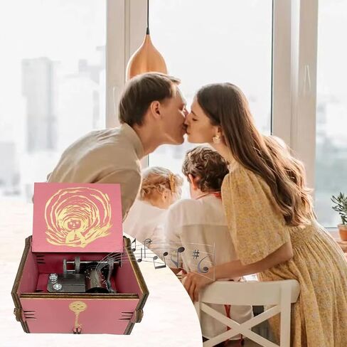Dreaming Music Box Coraline Musical Box Gift Hand Crank Engraved Music Boxes Gifts for Christmas Halloween Birthday (Black) in Kuwait