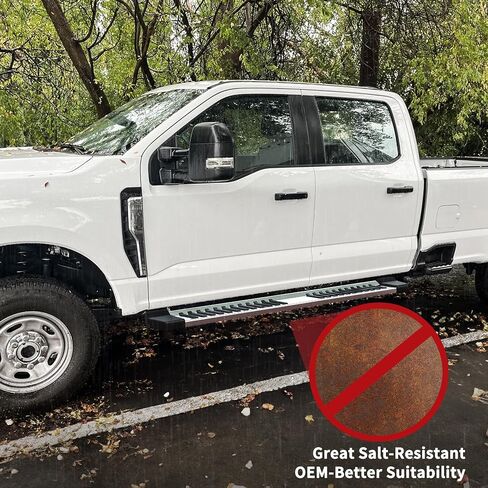 لوحات تشغيل YITAMOTOR وخطوات جانبية متوافقة مع 2015-2024 Ford F150، 2017-2024 F250 F350 Super Duty Supercrew Cab، قضبان نيرف مطلية بمسحوق أسود، درجين لتشغيل السقف in Kuwait