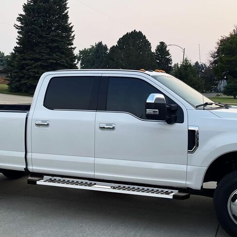 لوحات تشغيل YITAMOTOR وخطوات جانبية متوافقة مع 2015-2024 Ford F150، 2017-2024 F250 F350 Super Duty Supercrew Cab، قضبان نيرف مطلية بمسحوق أسود، درجين لتشغيل السقف in Kuwait