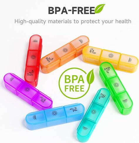 Pill Organizer 3 Times a Day,Pill Box 7 Day,Large Pill Box Organizer Container, Daily Pill Box Organizer,7 Day Pill Organizer,Medicine Organizer Box Travel Pill Organizer to Hold Vitamins,White in Kuwait