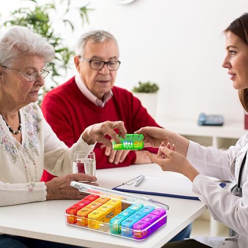 Pill Organizer 3 Times a Day,Pill Box 7 Day,Large Pill Box Organizer Container, Daily Pill Box Organizer,7 Day Pill Organizer,Medicine Organizer Box Travel Pill Organizer to Hold Vitamins,White in Kuwait