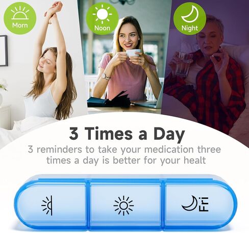 Pill Organizer 3 Times a Day,Pill Box 7 Day,Large Pill Box Organizer Container, Daily Pill Box Organizer,7 Day Pill Organizer,Medicine Organizer Box Travel Pill Organizer to Hold Vitamins,White in Kuwait