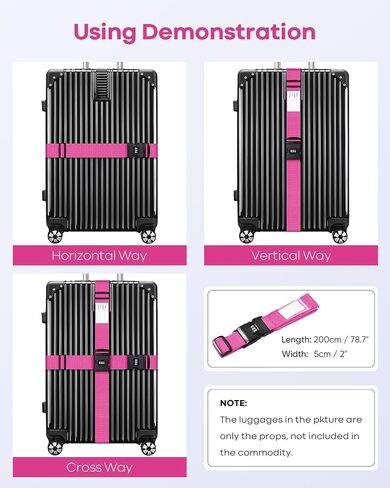 4-Pack Luggage Straps for Suitcases with Combination Lock, Heavy Duty Non-Slip Suitcase Belt, Adjustable Luggage Band Straps with Quick-Release Buckle Luggage Tag, Ensure Suitcase Security, Green in Saudi Arabia