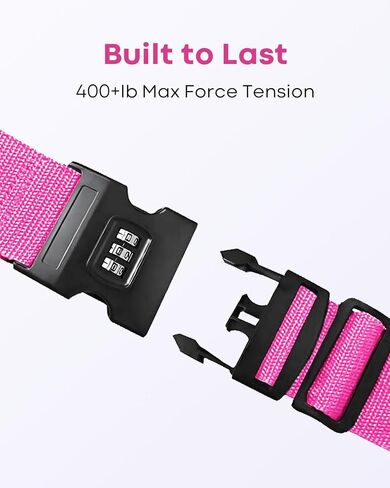 4-Pack Luggage Straps for Suitcases with Combination Lock, Heavy Duty Non-Slip Suitcase Belt, Adjustable Luggage Band Straps with Quick-Release Buckle Luggage Tag, Ensure Suitcase Security, Green in Saudi Arabia