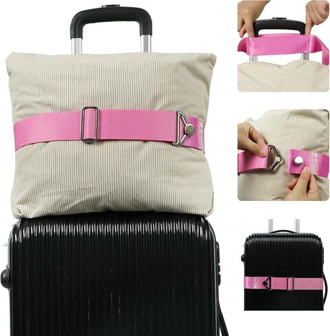 2-in-1 Travel Belt for Luggage Straps Add a Bag Bungees Luggage Strap Over Handle Suitcases Belt for Carry On Bag Elastic Belt Adjustable Suitcase Strap Airport Travel Accessories in Saudi Arabia