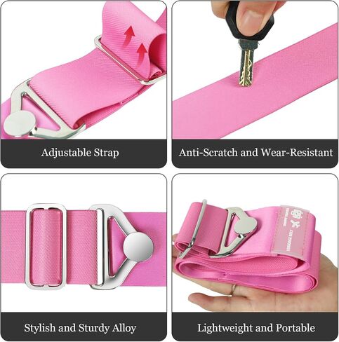 2-in-1 Travel Belt for Luggage Straps Add a Bag Bungees Luggage Strap Over Handle Suitcases Belt for Carry On Bag Elastic Belt Adjustable Suitcase Strap Airport Travel Accessories in Saudi Arabia