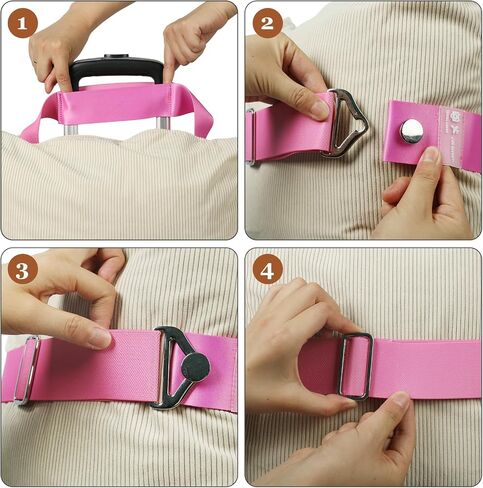 2-in-1 Travel Belt for Luggage Straps Add a Bag Bungees Luggage Strap Over Handle Suitcases Belt for Carry On Bag Elastic Belt Adjustable Suitcase Strap Airport Travel Accessories in Saudi Arabia