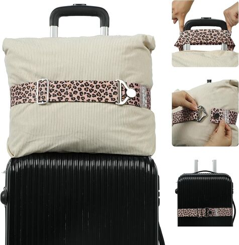 2-in-1 Travel Belt for Luggage Straps Add a Bag Bungees Luggage Strap Over Handle Suitcases Belt for Carry On Bag Elastic Belt Adjustable Suitcase Strap Airport Travel Accessories in Saudi Arabia
