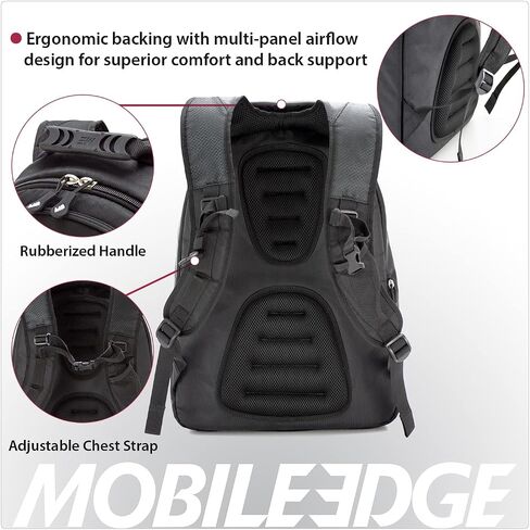 Mobile Edge ScanFast Laptop Briefcase Bag for Men and Women, for 16" PC and Compatible with MacBook 17", TSA Checkpoint Friendly, Black in Saudi Arabia