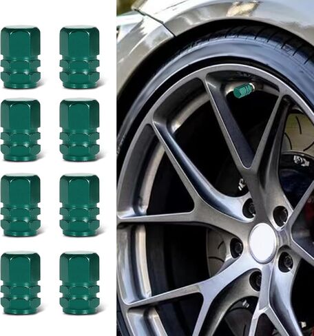 8 قطع من أغطية صمامات إطارات السيارة، أغطية جذعية الإطارات، أغطية جذعية صمام إطارات السيارة، أغطية جذع صمام من سبائك الألومنيوم المقاومة للغبار، ملحقات السيارة عالمية لمعظم السيارات (ذهبي، 8 قطع) in Kuwait