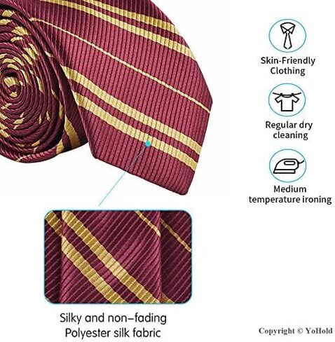 Wizard Cosplay Party Costumes Set - Striped Tie,Glasses Frame,Wizard hat,Magic Wand, Lightning Bolt Scar Tattoos, Striped Knit Scarf for Halloween,Birthday Cosplay Party Decorations-No Robe Yellow in Saudi Arabia