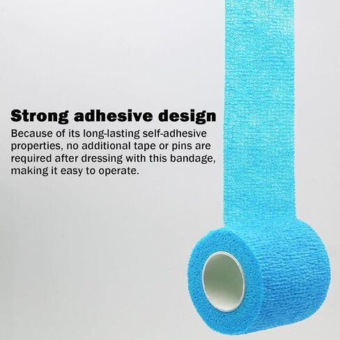 Bandages First Aid Tape Cohesive Bandage First Aid Bandages Cohesive Wrap Adhesive Bandage Self Adherent Cohesive Wrap Bandages Colorful Bandages (Blue Footprint, 2-Inch) in Saudi Arabia