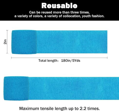 Bandages First Aid Tape Cohesive Bandage First Aid Bandages Cohesive Wrap Adhesive Bandage Self Adherent Cohesive Wrap Bandages Colorful Bandages (Blue Footprint, 2-Inch) in Saudi Arabia