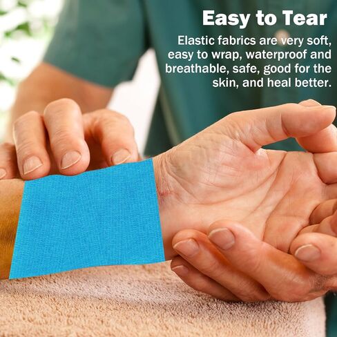 Bandages First Aid Tape Cohesive Bandage First Aid Bandages Cohesive Wrap Adhesive Bandage Self Adherent Cohesive Wrap Bandages Colorful Bandages (Blue Footprint, 2-Inch) in Saudi Arabia