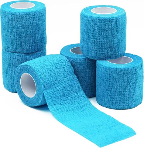Bandages First Aid Tape Cohesive Bandage First Aid Bandages Cohesive Wrap Adhesive Bandage Self Adherent Cohesive Wrap Bandages Colorful Bandages (Blue Footprint, 2-Inch) in Saudi Arabia