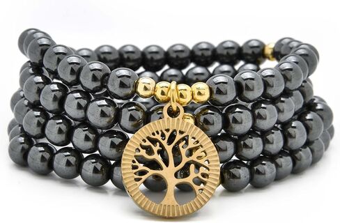Meditation Accessories, 108 Mala Beads, Gold Tree of Life Charm, Yoga Beads Bracelet or Necklace for Men or Women in Saudi Arabia