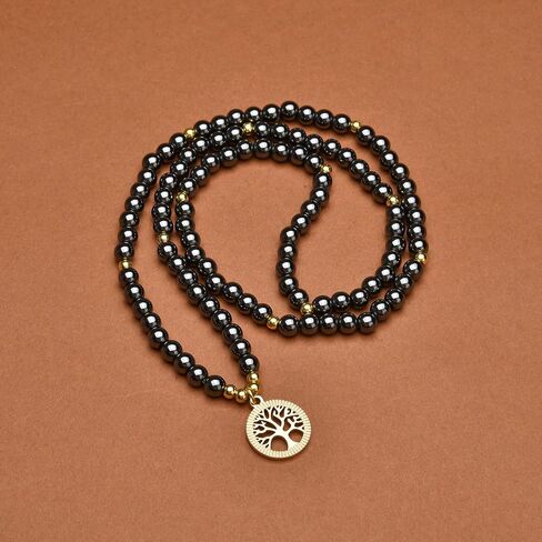 Meditation Accessories, 108 Mala Beads, Gold Tree of Life Charm, Yoga Beads Bracelet or Necklace for Men or Women in Saudi Arabia