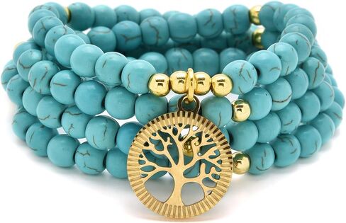 Meditation Accessories, 108 Mala Beads, Gold Tree of Life Charm, Yoga Beads Bracelet or Necklace for Men or Women in Saudi Arabia
