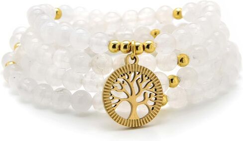 Meditation Accessories, 108 Mala Beads, Gold Tree of Life Charm, Yoga Beads Bracelet or Necklace for Men or Women in Saudi Arabia