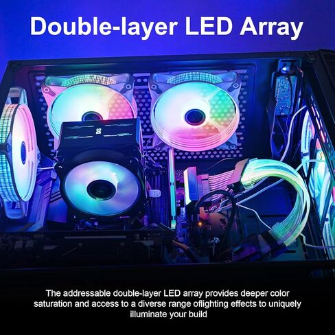 DS RGB Fans 120mm 6 Pack Case Cooling LED Fans for White Black PC Case, CPU Cooler and Radiators System (DK Series) in Saudi Arabia