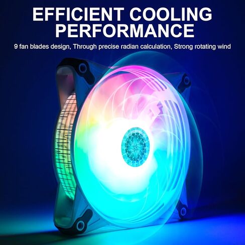 DS RGB Fans 120mm 6 Pack Case Cooling LED Fans for White Black PC Case, CPU Cooler and Radiators System (DK Series) in Saudi Arabia