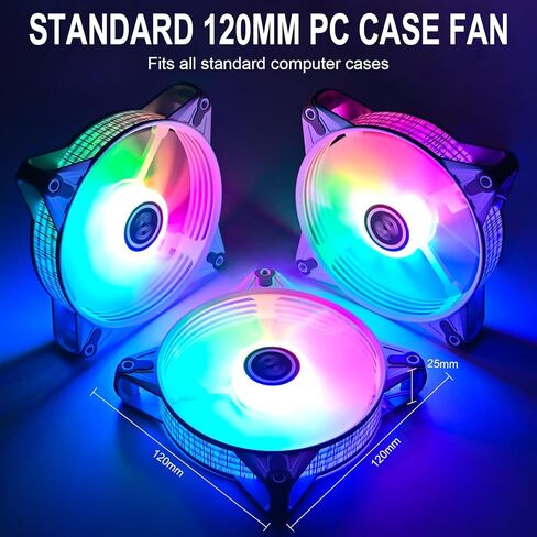 DS RGB Fans 120mm 6 Pack Case Cooling LED Fans for White Black PC Case, CPU Cooler and Radiators System (DK Series) in Saudi Arabia