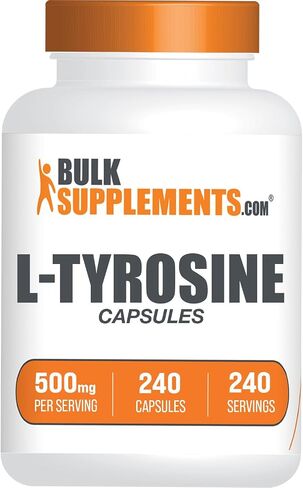 BULKSUPPLEMENTS.COM كبسولات L-Tyrosine - مكمل Tyrosine - كبسولات L Tyrosine 1000mg - مكمل الطاقة والتركيز - 2 كبسولة Tyrosine لكل وجبة - إمداد لمدة 90 يومًا (180 كبسولة) in Saudi Arabia