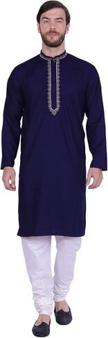 فستان كورتا بيجامة رجالي مطرز من Maple Clothing ملابس هندية قطنية in Kuwait