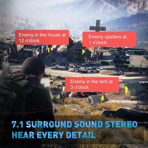 EKSA E1000 USB PC Gaming Headset with Mic, 7.1 Surround Sound | Computer Headphones with Microphone Noise Cancelling, RGB Light, Wired Headphones for PS4, PS5 Console, Laptop, Call Center in Saudi Arabia