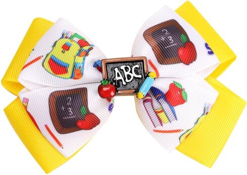 IMEKIS Toddler Kids Girls Back to School Dress with Hair Bow Pencil Print Kindergarten First Day of School Outfit 4-7T in Saudi Arabia