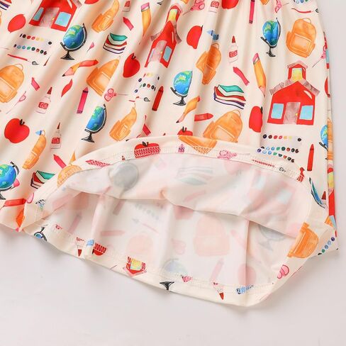 IMEKIS Toddler Kids Girls Back to School Dress with Hair Bow Pencil Print Kindergarten First Day of School Outfit 4-7T in Saudi Arabia